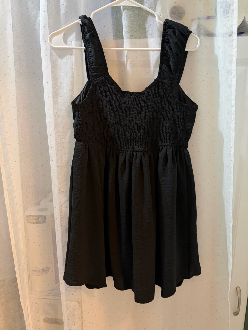 No Boundaries Black Mini Dress with Smocked Waist - Picture 2 of 3